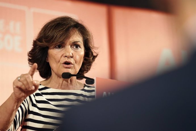 La vicepresidenta del Govern espanyol, Carmen Calvo, intervé en un acte polític a Bilbao (Espanya), 6 de novembre del 2019.