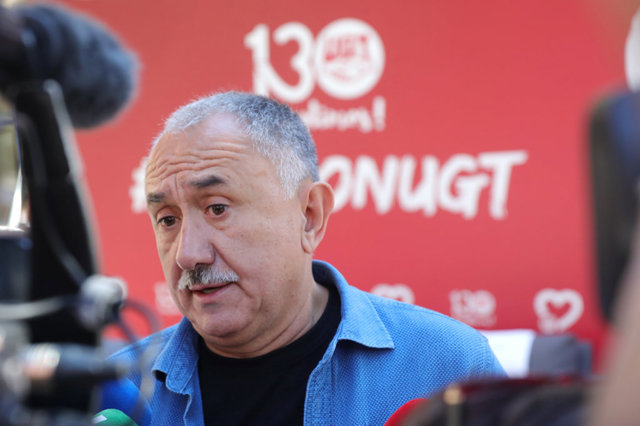 El secretario general de UGT, Pepe Álvarez, atiende a los medios de comunicación en el acto de clausura del aniversario de los 130 años del sindicato en Madrid (España) a 29 de septiembre de 2019.