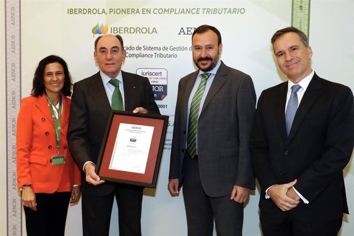 El presidente de Iberdrola, Ignacio Sánchez Galán, recibe certificado AENOR 'Compliance' Tributario para el grupo energético