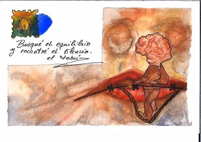Fotografía de la postal/ilustración 'Tabú' de Jesús Manuel García.