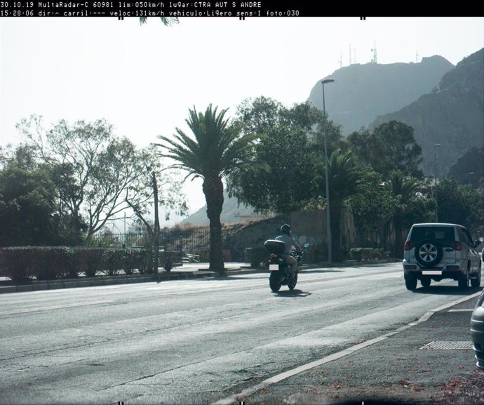 Imagen del motociclista captada por el radar