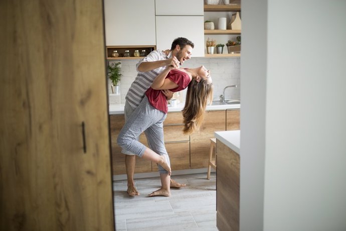 Bailar, vitalidad, pareja, feliz, felicidad