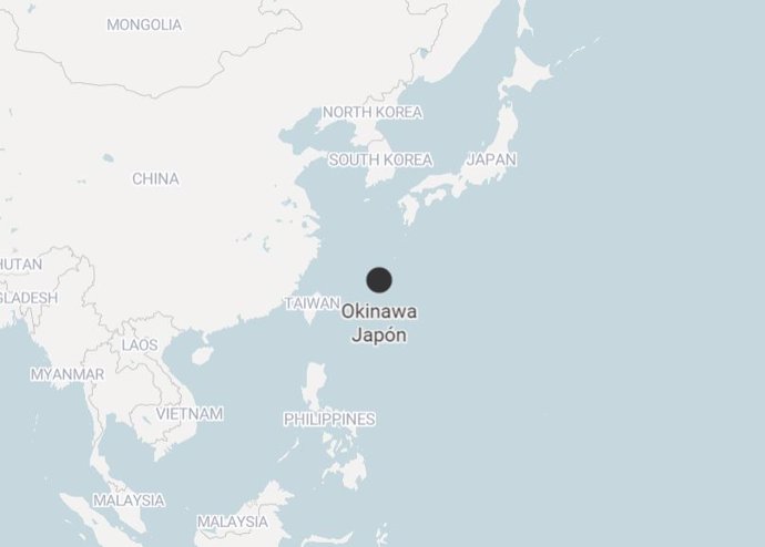 Imagen en el mapa de la isla japonesa de Okinawa