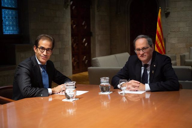 El presidente de la Generalitat Quim Torra se reúne con el presidente de Fira de Barcelona Pau Relat
