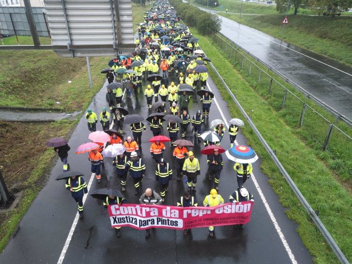 Movilización de trabajadores de Navantia Fene y Ferrol.