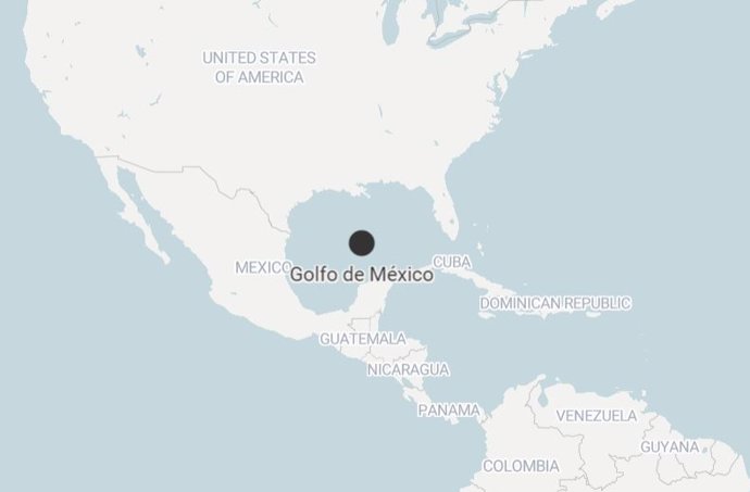Imagen en el mapa de el golfo de México 