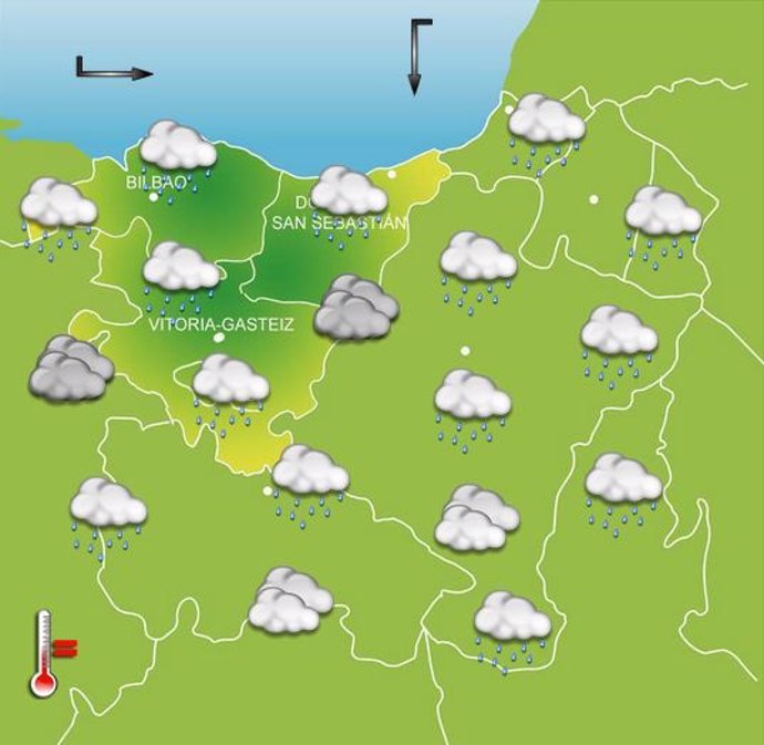 Previsiones meteorológicas para el 13 de noviembre en Euskadi.