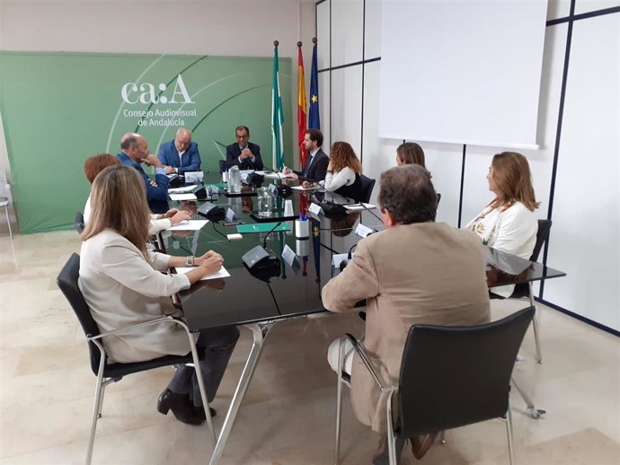 El director general de la RTVA, Juan de Dios Mellado, en las instalaciones del Consejo Audiovisual de Andalucía
