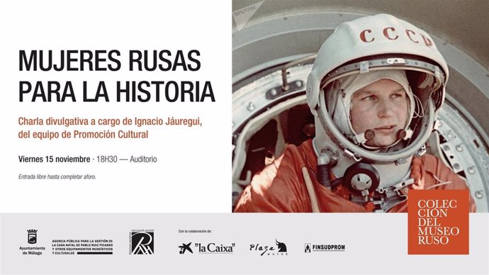 Cartel de la charla 'Mujeres Rusas para la Historia'  a cargo del divulgador Ignacio Jáuregui
