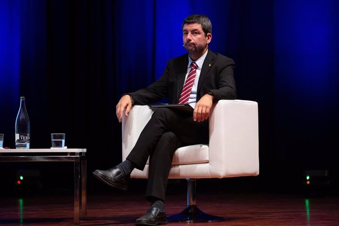 El presidente de la Cámara de Comercio de Barcelona, Joan Canadell en el primer foro Automobile Talks, un nuevo foro de automoción organizado por la patronal catalana FECAVEM en Barcelona (Cataluña, España), a 9 de octubre de 2019.