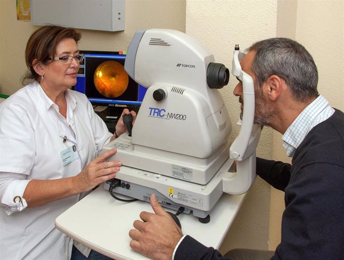 Realización de una retinografía