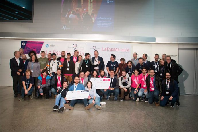 Participants del 'hackaton' organitzat per HP a Lleó amb motiu de la Semana de la Espanya Vacía.