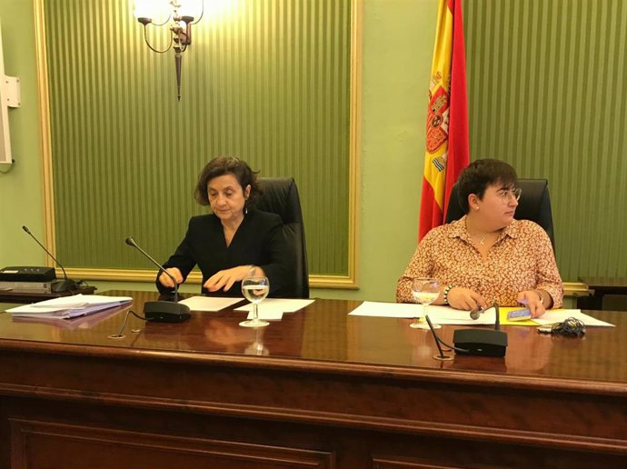 La consellera de Asuntos Sociales y Deportes, Fina Santiago, en la Comisión de Hacienda y Presupuestos