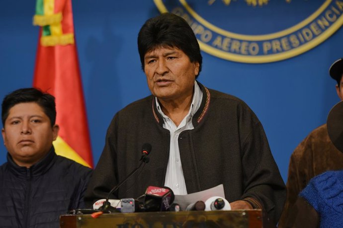 Bolivia.- Morales condena el respaldo de Añez como presidenta de Bolivia por par