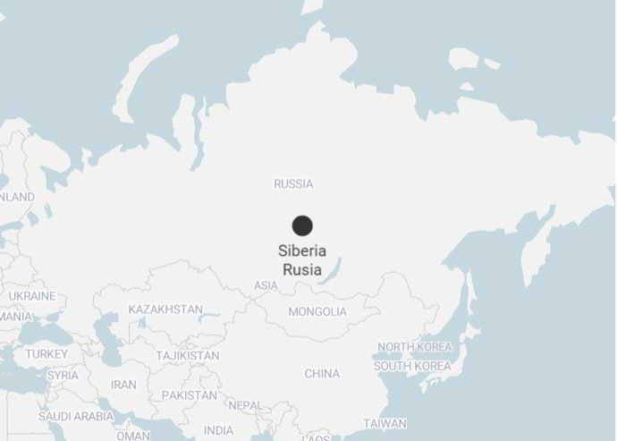 Imagen de Siberia (Rusia) en el mapa 