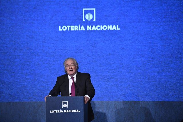 El presidente de la sociedad Estatal de Loterías y Apuestas del Estado,  Jesús Huerta Almendro en la presentación del Sorteo Extraordinario de Navidad en la Real Casa de la Moneda, en Madrid (España), a 14 de noviembre de 2019,