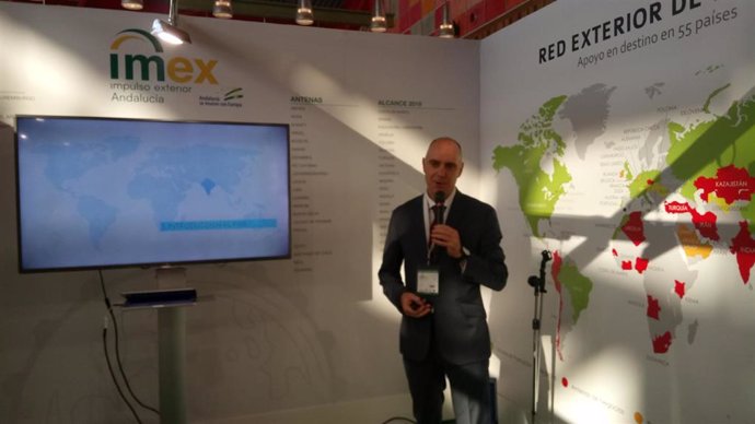 El director general de Indversis y director de la Antena de Extenda en India, Ignacio Soto, en la feria IMEX-Andalucía 2019.