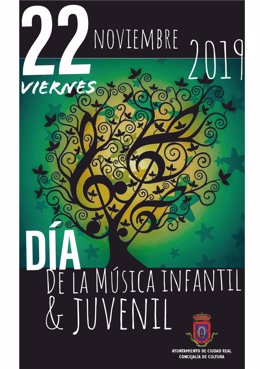Cartel del Día de la Música Infantil y Juvenil en Ciudad Real.