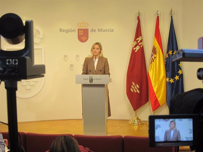 La integrante de Ciudadanos, Ana Martínez Vidal, en la rueda de prensa