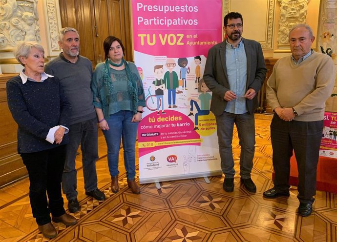 Presentación de los resultados de los Presupuestos Participativos de 2019 en el Ayuntamiento de Valladolid.