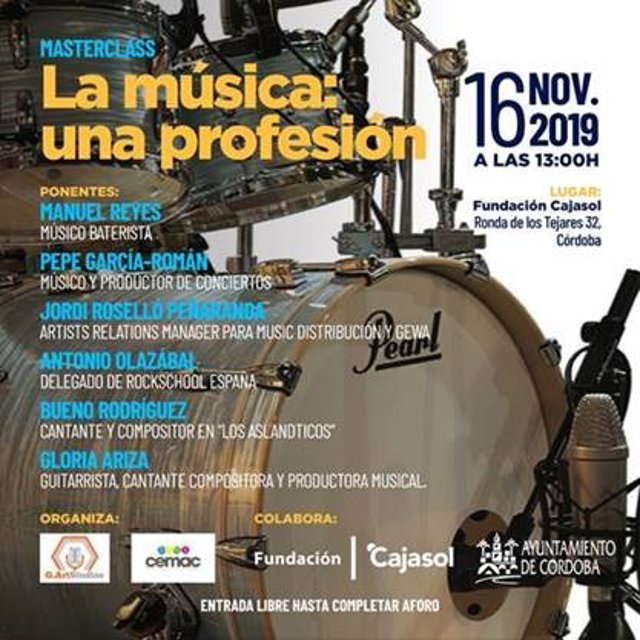 Cartel de la 'masterclass' 'La Música: una profesión'
