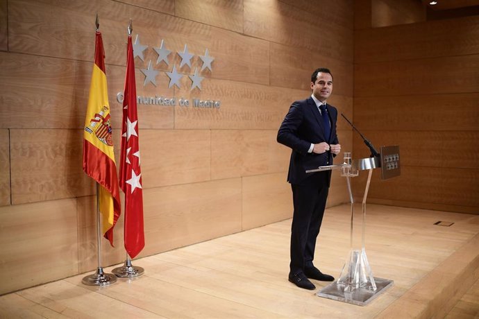 Imagen de recurso del vicepresidente de la Comunidad de Madrid, Ignacio Aguado, tras la rueda de prensa posterior al Consejo de Gobierno.