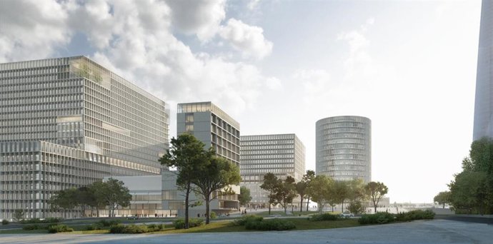 Infografía del proyecto arquitectónico para la construcción del nuevo hospital de La Paz.