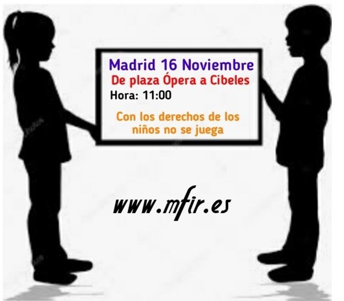 Convocatoria de la manifestación que tendrá lugar este sábado por los derechos de los niños