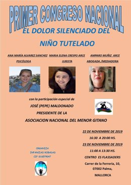 La Asociación 'Infancias Robadas' celebrará los próximos 22 y 23 de noviembre en Palma su primer Congreso Nacional sobre menores tutelados