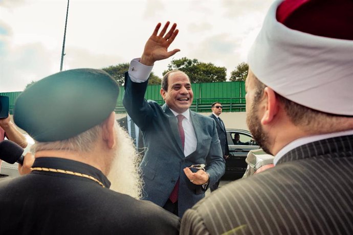 El general Abdelfatá al Sisi a su llegada a El Cairo tras regresar de la Asamblea General de Naciones Unidas