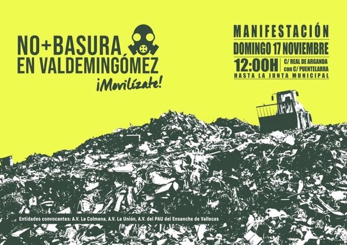 Manifestación en Vallecas contra más residuos en Valdemingómez.