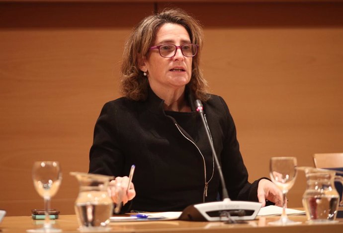 La ministra de Transició Ecolgica en funcions, Teresa Ribera, durant una roda de premsa.