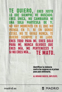 Recurso de la campaña del Ayuntamiento de Madrid contra la violencia machista.