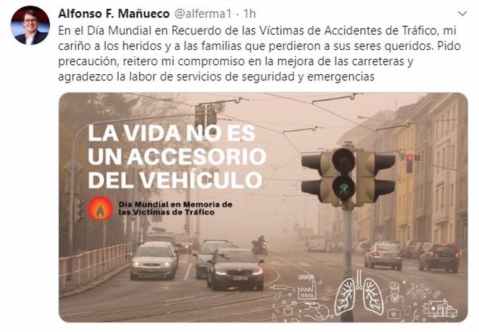 Tuit de Alfonso Fernández Mañueco.