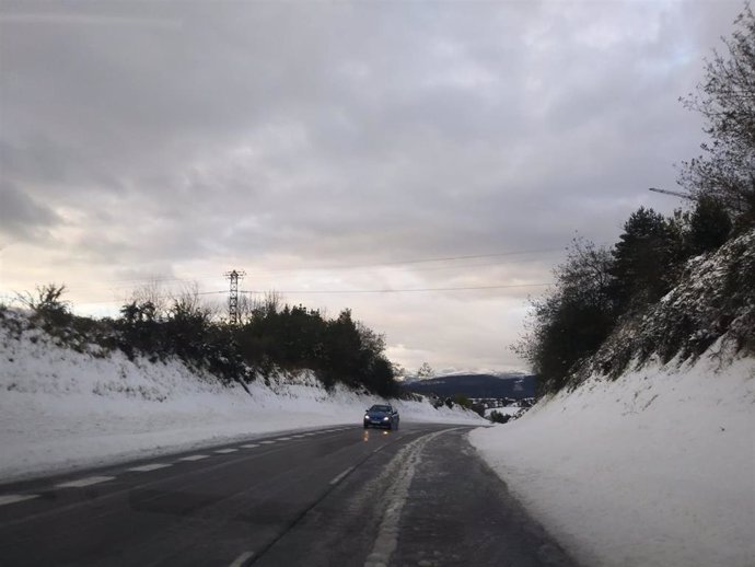 Vías asturianas afectadas por la nieve.