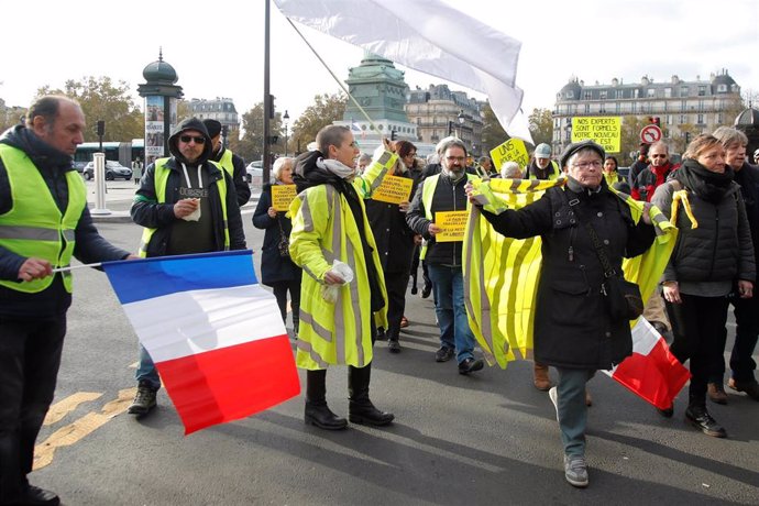 Manifestación de 'chalecos amarillos' en París