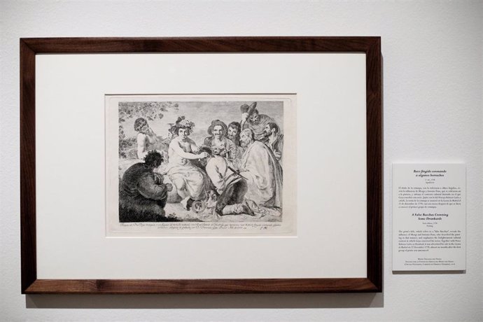 Pintura `Baco fingido coronando a algunos borrachos en la exposición  'Dibujos de Goya. Solo la voluntad me sobra' 