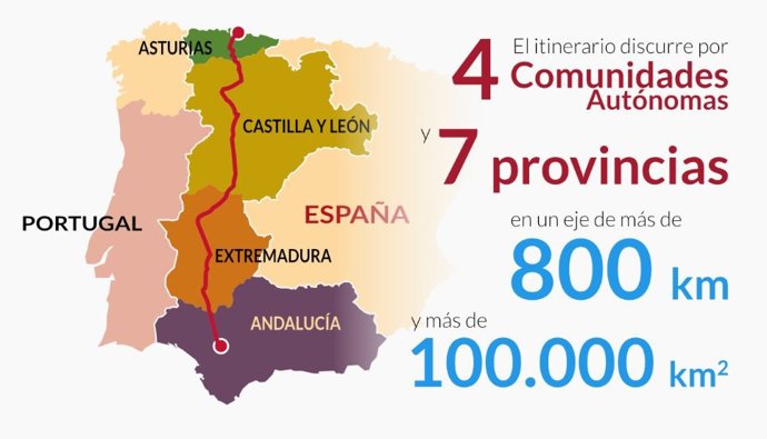 Mapa de la Ruta Vía de la Plata