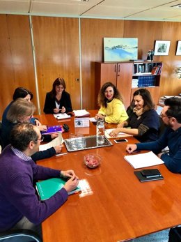 La consellera de Presidncia, Pilar Costa, reunida amb representants del Consell d'Eivissa