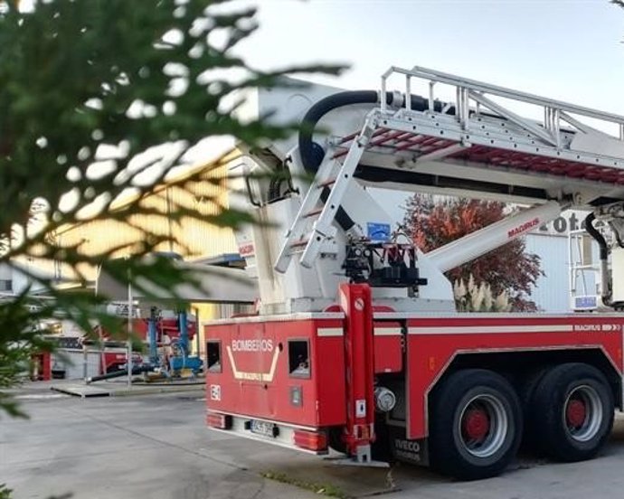 Camión bomberos fuego en una imagen de archivo 
