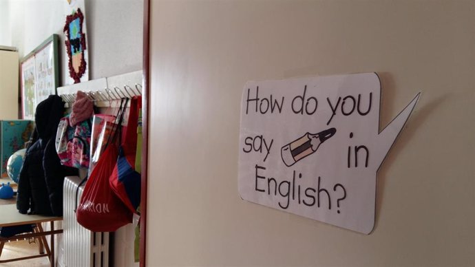 Aula de inglés en un colegio de Zaragoza.