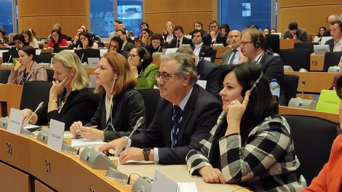 Virginia Pérez y Juan Ignacio Zoido, en el Parlamento Europeo