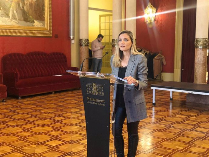 La portavoz parlamentaria de Ciudadanos Baleares, Patricia Guasp, en el Parlament balear.