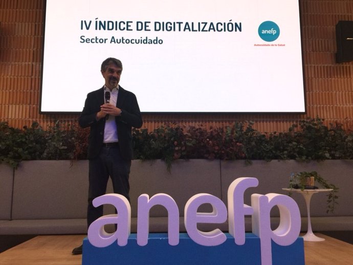 El director general de anefp, Jaume Pey, durante la presentación del IV Índice de Digitalización del Sector del Autocuidado