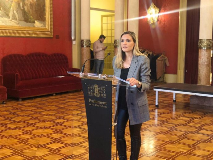 La portaveu parlamentria de Ciudadanos Balears, Patricia Guasp, en el Parlament balear.