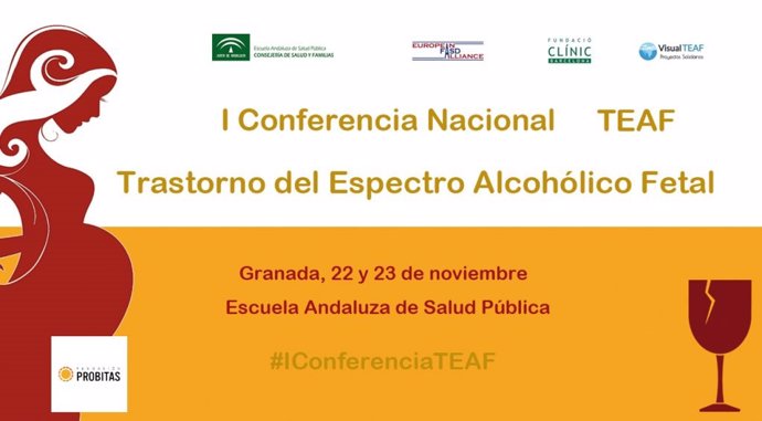 Cartel de la I Conferencia Nacional sobre el Trastorno del Espectro Alcohólico Fetal