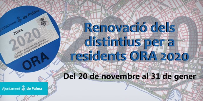 Cartel informativo sobre la campaña de renovación del distintitivo ORA.