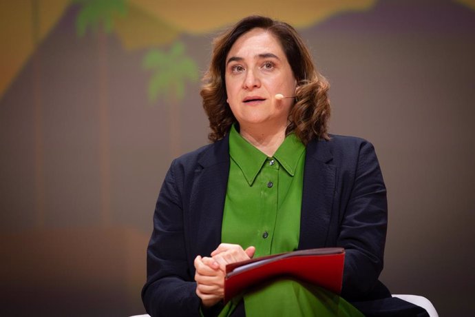 L'alcaldessa de Barcelona, Ada Colau, durant la seva intervenció en la inauguració de la Smart City Expo World Congress 2019, Barcelona, el 19 de novembre del 2019.