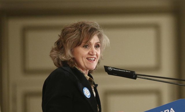 La ministra de Sanidad, Consumo y Bienestar Social en funciones, María Luisa Carcedo, durante su intervención en un desayuno informativo, en Madrid (España), a 20 de noviembre de 2019.