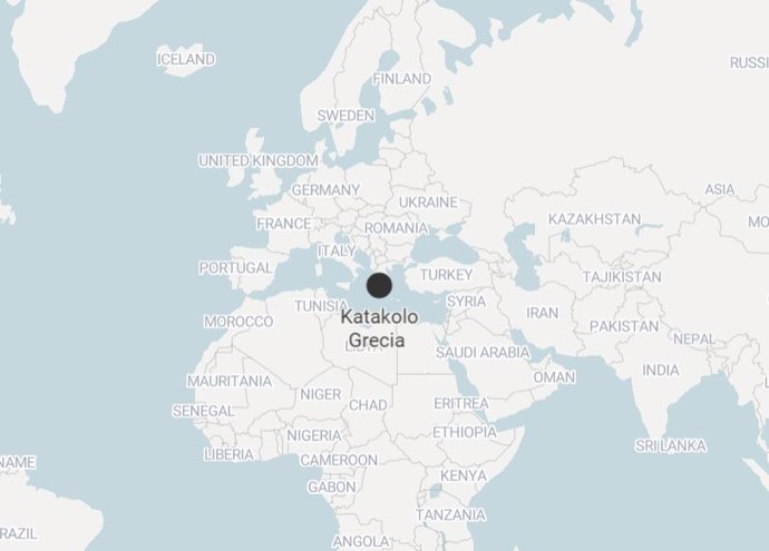 Imagen en el mapa de la localidad de Katakolo, en Grecia 